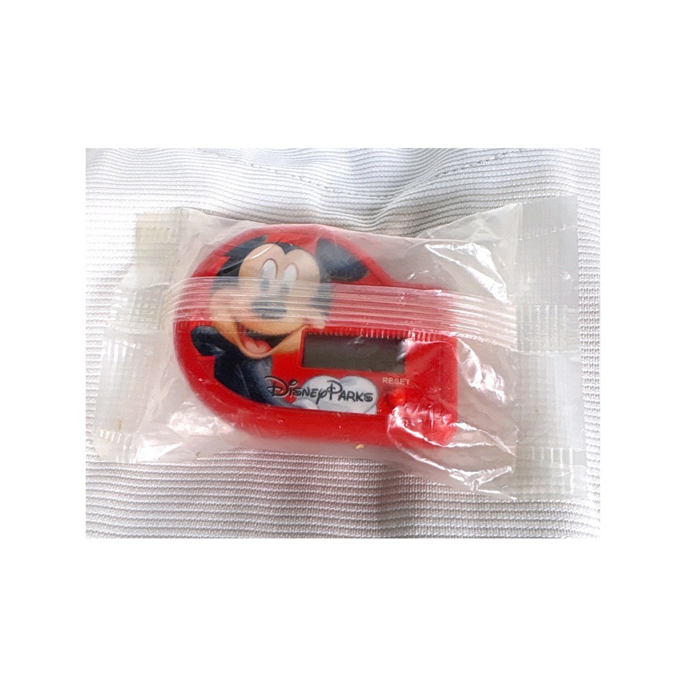 Disney Parks Mickey Mouse Red Digital Pedometer Step Tracker New in Bag